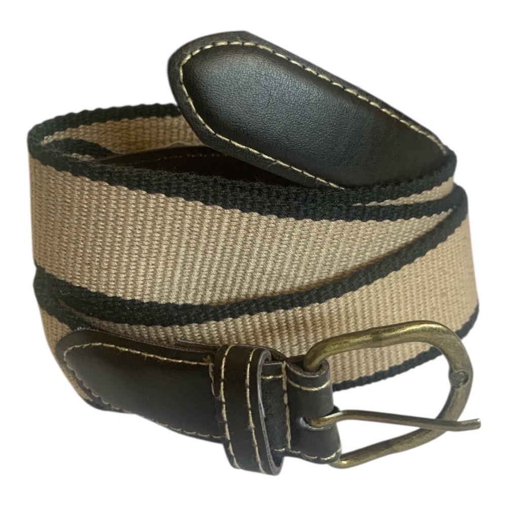 Men's Tan and Black Canvas Belt 45’’